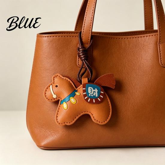 Horse Keychain Bag Pendant Imitation Leather Little Charm Fullness Symbol