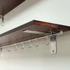 Wall-Mounted Stainless Steel Kitchen Storage Rack with No-Drill Hooks for Towel, Spatula, and Dishcloth