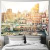 Vintage Cityscape Tapestry Wall Hanging Urban Photography Backdrop Scenic Wall Art Aesthetic Room Decor Travel Inspired Home Tex