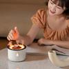 360ML Ätherisches Öl Diffusor Auto-Abschaltung Vulkanische Flamme Aromaöl Diffusor 2 Farben Dimmbar Fernbedienung für Zuhause Schlafzimmer Büro