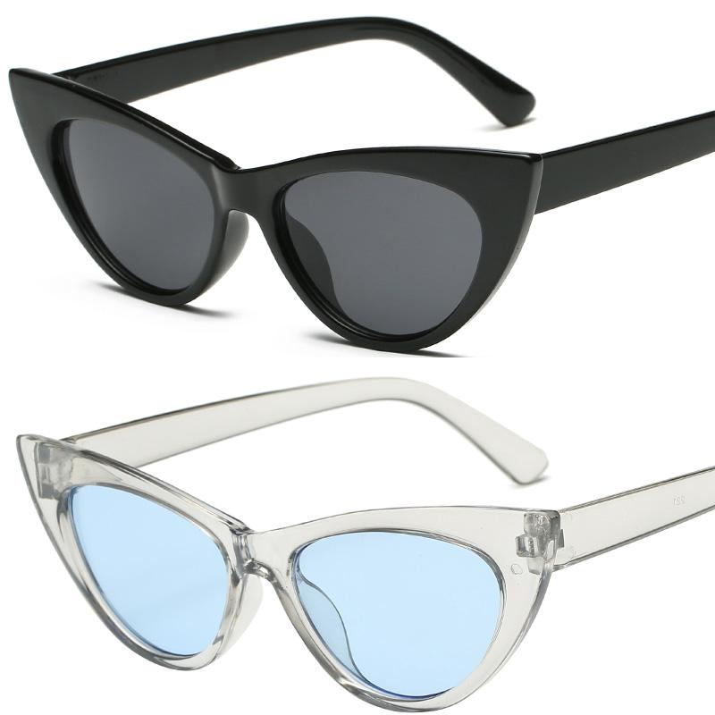 2PCS Simple Colorful Sexy Cat Eye Sunglasses Women Men Exquisite Fashion Sun Glasses Revelry Party Male Female Glasses UV400