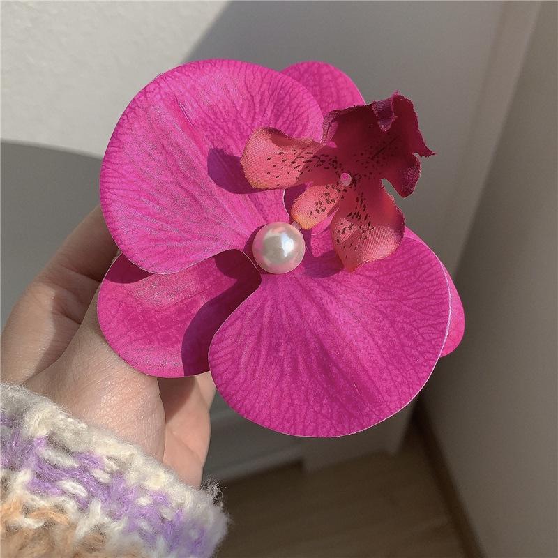 Fermaglio per capelli Phalaenopsis Rosa Dolce 2024 - Accessorio Floreale a Becchi d'Anatra da Donna per Primavera/Estate