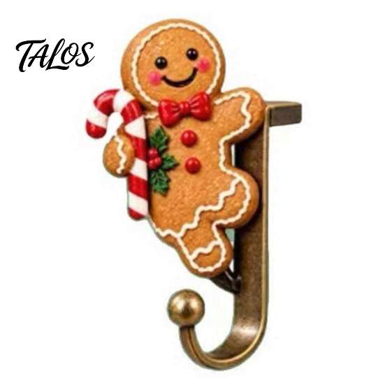 Metal Holiday Ornament Hooks Christmas Stocking Holders for Mantle, Santa Claus/Reindeer/Nutcracker/Red Bird Fireplace Heavy Duty Hangers Hangers,