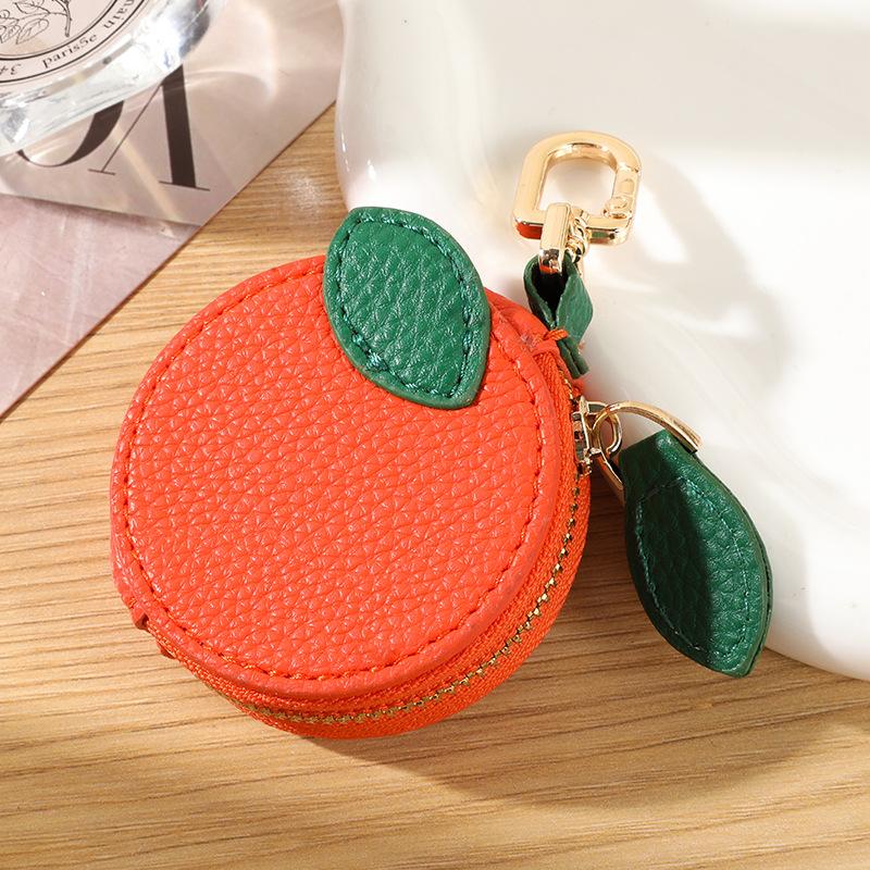 Frucht-Anhänger Münzbörse Mini-Schlüsselanhänger Geldbörse Unisex-Stil Niedliche Reißverschlusstasche Geschenk Frucht-Themen-Accessoire
