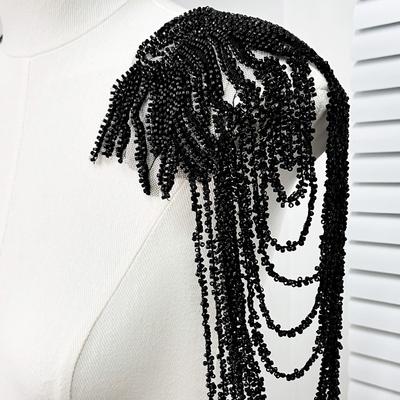 1 Pièce Épaulettes d'Uniforme à Franges, Sequins et Perles Épaulette d'Épaule Unisexe Costume de Fête Épaulettes Amovibles Décoration DIY