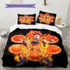 Son Goku Pattern Bedding,Quilt Set Quilt Cover Pillowcase Home Birthday Gift (1 * Duvet Cover + 2 * Pillowcase, Without Core)