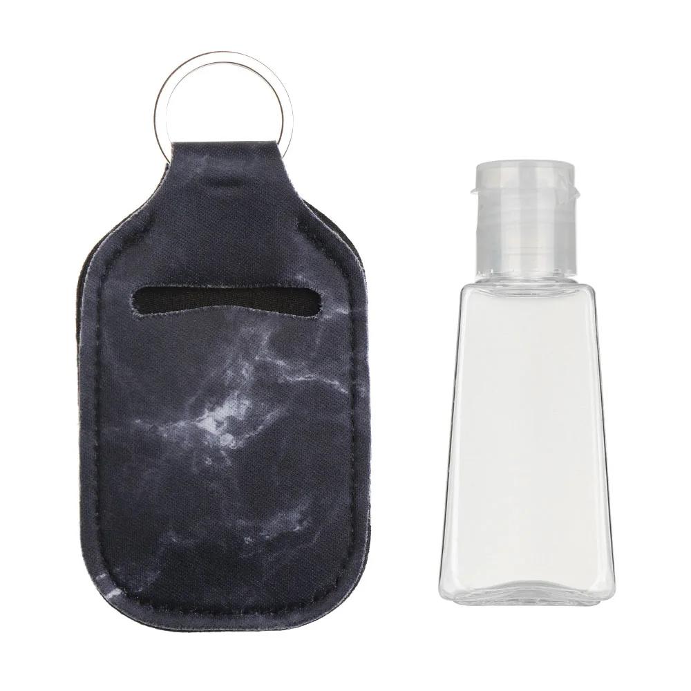 Mini Hand Sanitizer Bottle 30ml Portable Travel Silicone Cosmetics Shower Gel Bottles Refillable Bottles with Keychain Holder