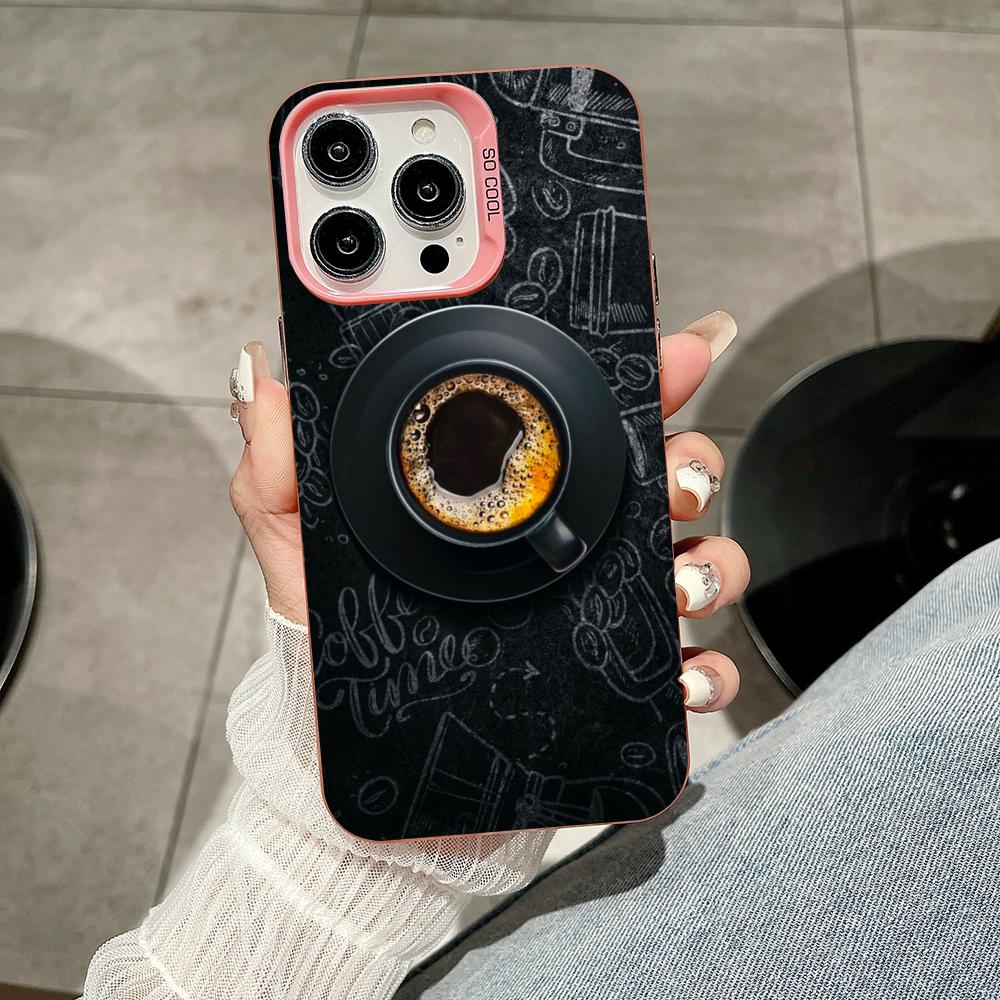

Coffee Beans Pink Translucent Mobile Phone Case for iPhone 17 16 15 14 13 12 11 X XR XS Air Pro Max Plus Colorful Cover iPhone17 Pro Max