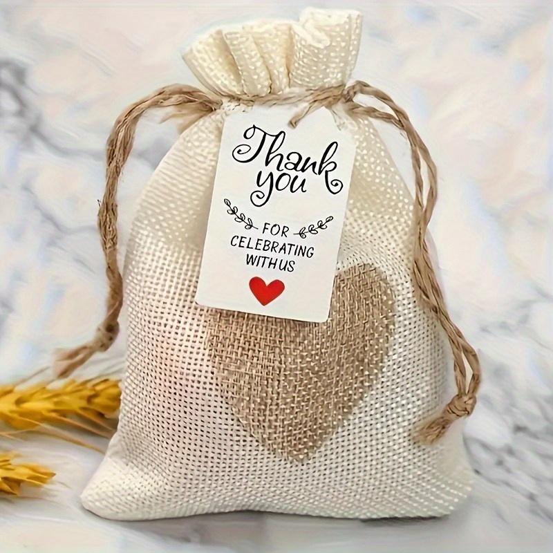 Paper & Hemp String OPP Gift Bags for Celebration Packaging