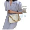 2020 Women's Chunky Chain Ruched Microfiber Crossbody Underarm Handbag