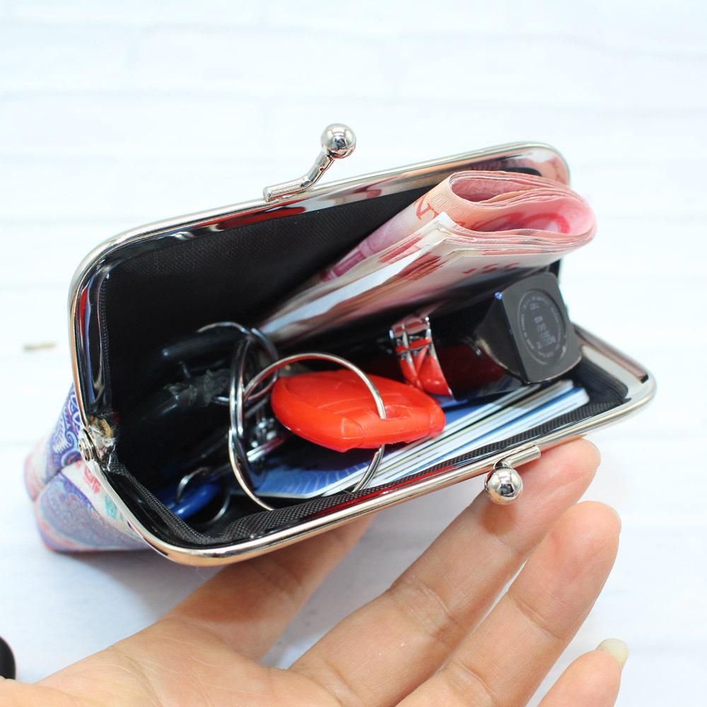 Bohemian Mini Coin Purse: 4-Inch Clip Bag for Cards, Ladies' Clutch
