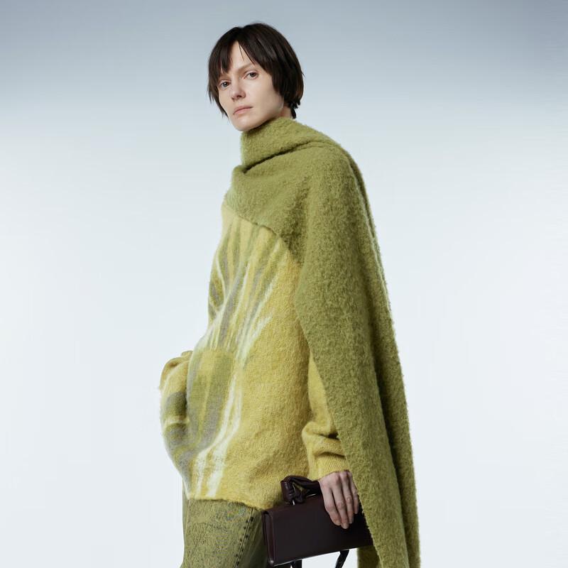 JNBY Women's 2023 Winter Loose Fit Round Neck Knit Sweater