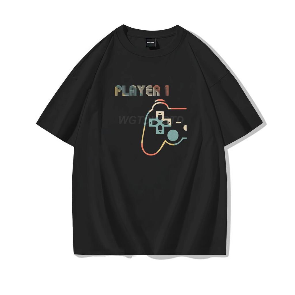 Matching Video Gamers Couple Player 1 Player 2 Tshirt Valentines Day Gifts Funny Matching Couples Short Sleeves Casual Tops