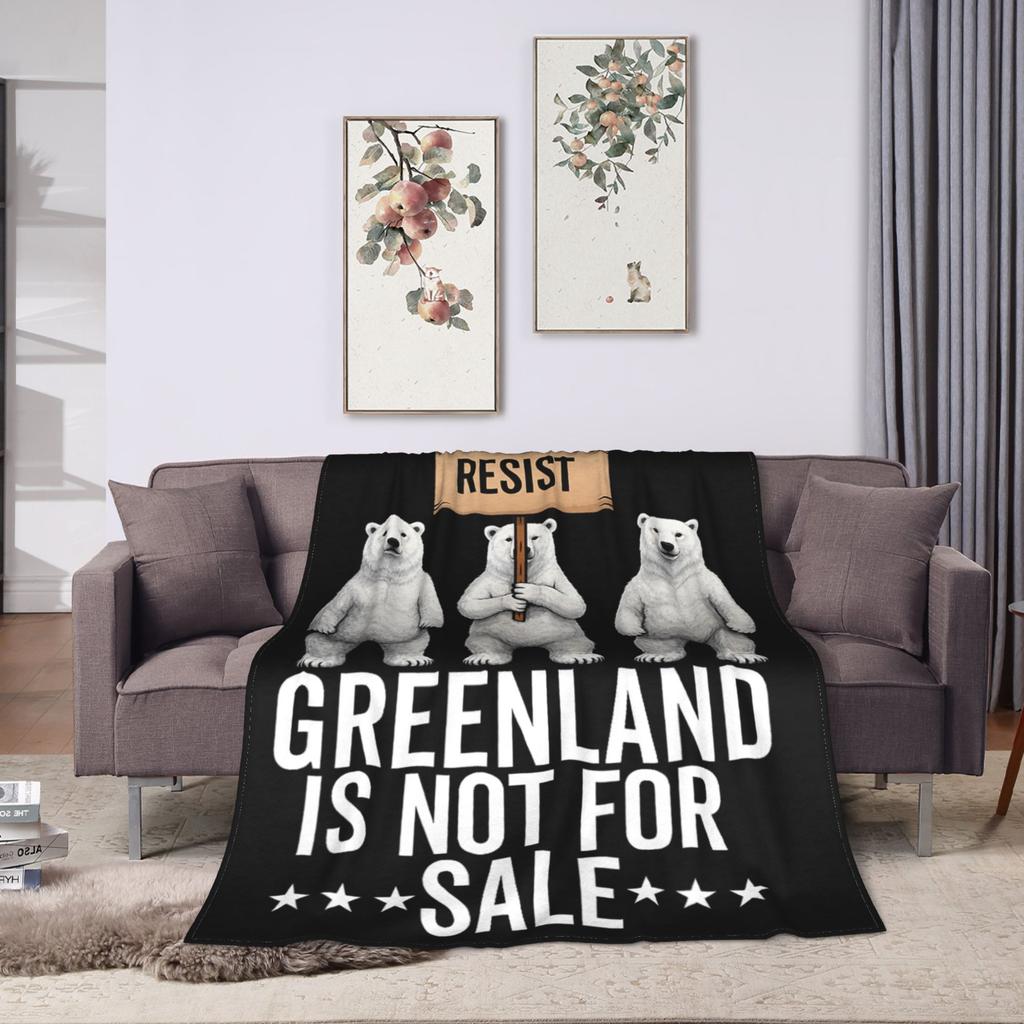 Greenland Is Not for Sale Polar Bear Greenland Denmark Plush Blanket Kids Flannel Throw Blanket For Home Decor Warm Soft Gift