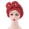 Head Wrap Turban Cap Beanie Flower Decor Rhinestone Headscarf Cap Hair Accessories
