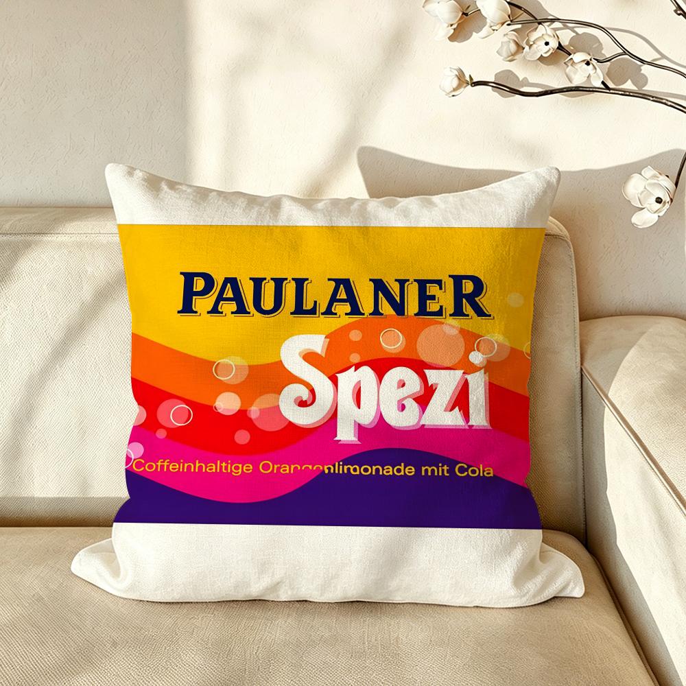 Logo PPaulanerSSpezi Kissenbezug Kissenhülle Anti-Milben Kissenbezug Seidiger Kurzer Plüsch Sofakissenbezug heiß