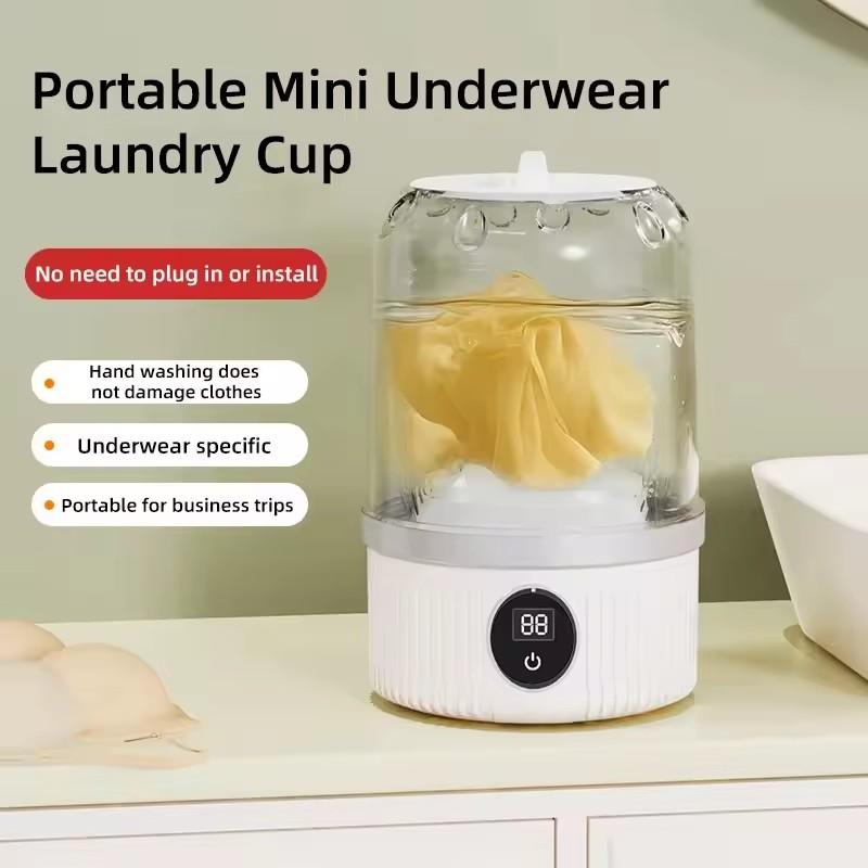 Wireless Washing Machine Portable Underwear Cleaner 1L Mini Socks Washing Machine Dehydratable Laundry Bucket for Teenagers