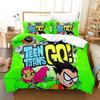 Teen Titans Go Zestaw pościeli Pojedynczy Bliźniaczy Pełny Queen King Size Anime Zestaw do łóżka Aldult Kid Sypialnia Zestawy poszewek na kołdrę Nadruk 3D poszewka na kołdrę