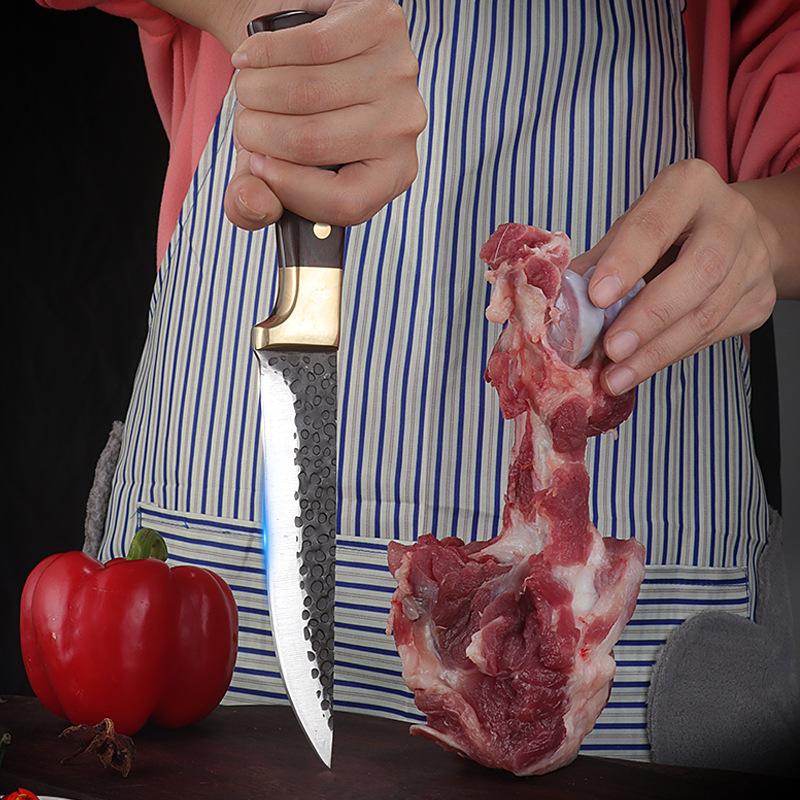 3pcs Forged Sharp Butcher Knife Boning Knife Slicing Knife with Knife Cover Multifunctional Kitchen Knife Set