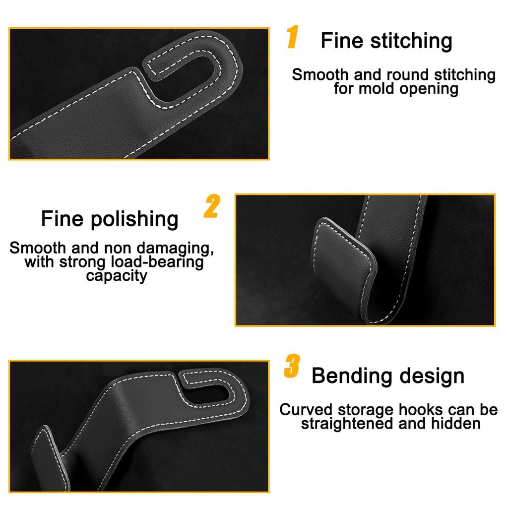 Multi-Functional Hook Car Seat Headrest Hook Auto Back Seat Organizer Hanger Handbag Clothes Bracket Car Seat PU Leather Hook