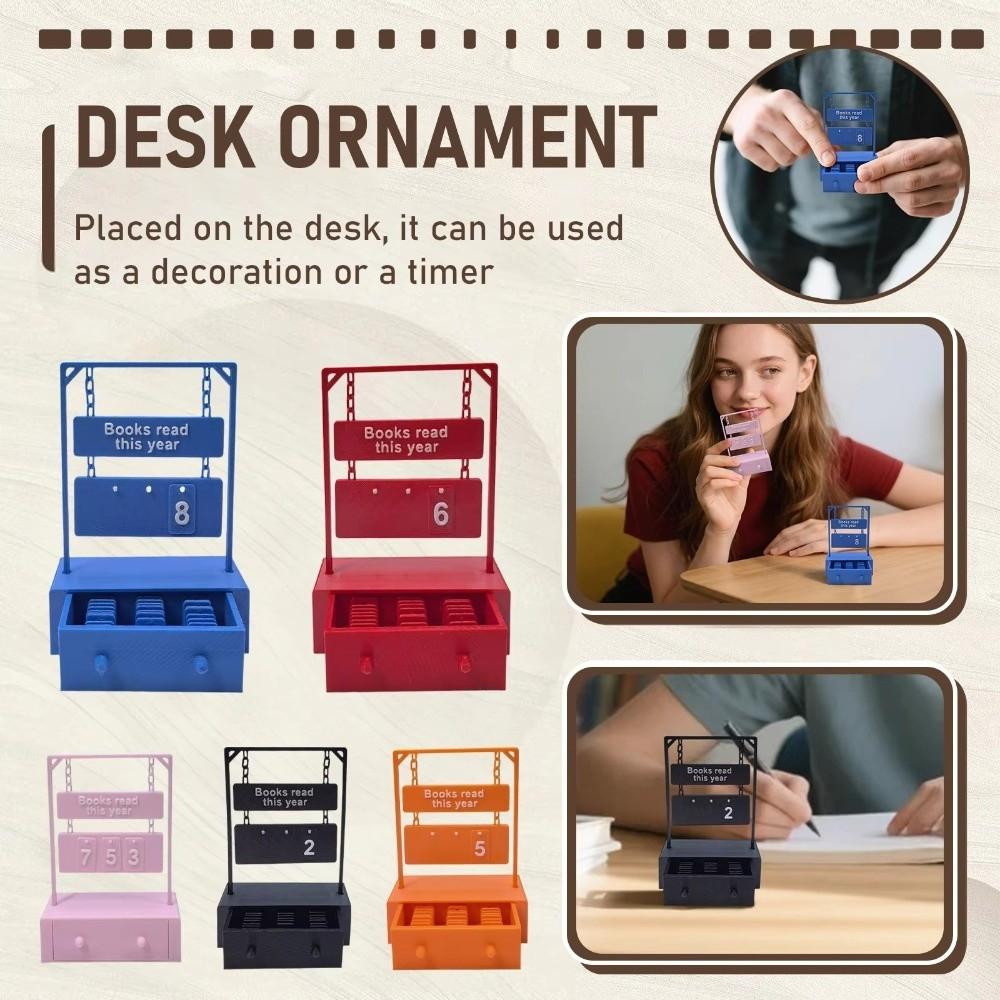 Wear Resist 3D Book Read Counter Bookish Decor Books Read This Year Reading Progress Tracker Manual Rotation Number Display