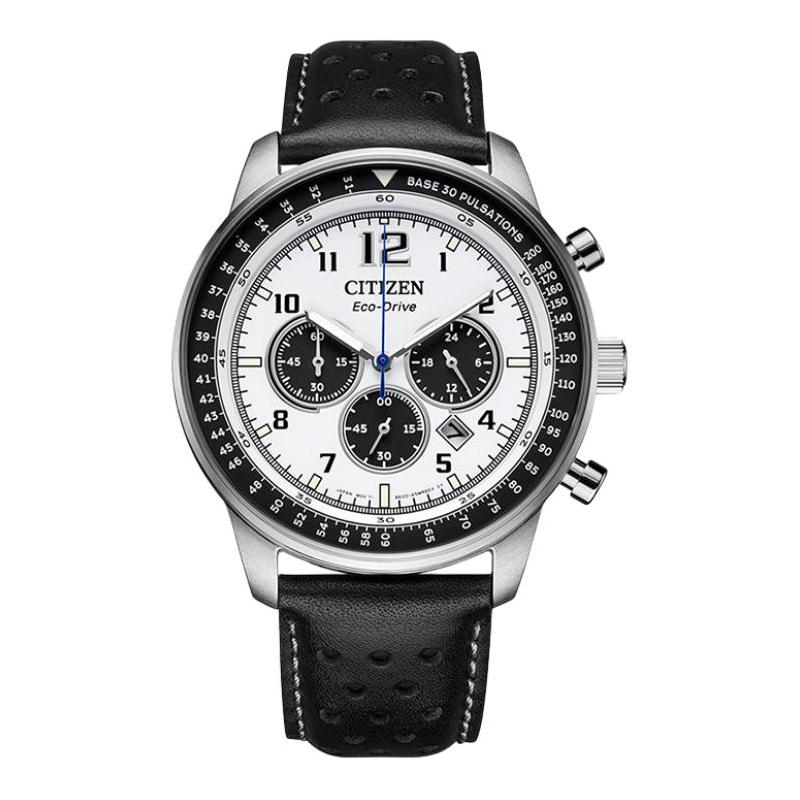 

CITIZEN Eco-Drive Series Eco-Drive Series Casual Daily Unisex Photo Quartz Cowhide Strap Uniform for Men and Women White Dial CA4500-32A білий