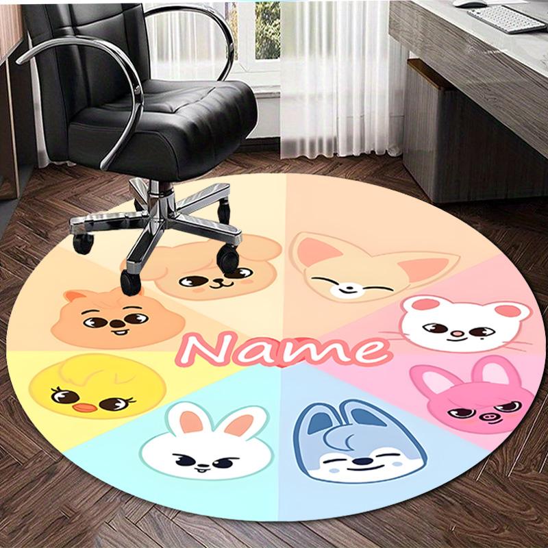 Personalized K-Kpop Team Round Chair Office Rug - Perfect for Mat, Office Chair & More - Ideal Gift for Birthdays and Holidays