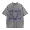 2026 Sommer Unisex Lustige Gans Universität Grafik T-Shirt Lustig Baumwolle Rundhals Kurzarm Locker Lässig Täglich Streetwear Oberteil