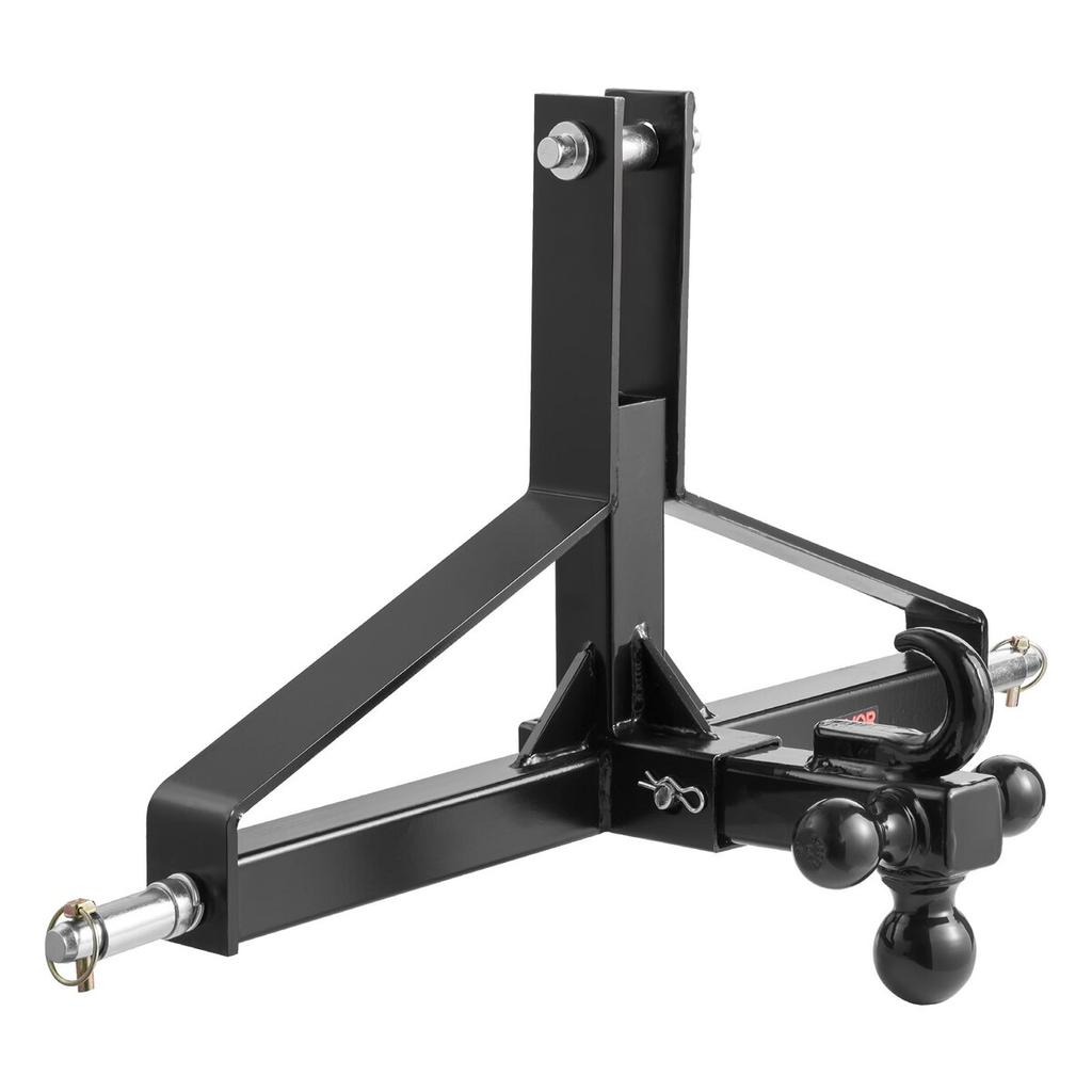 3 Point Trailer Hitch with 2 In Receiver, 3pt Quick Hitch Attachment, Heavy Duty Tractor Tow Drawbar Adapter, Compatible with Kubota, Mahindra, Ford,