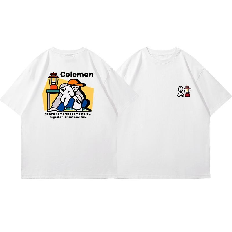 

2025 Модный Новый Уличный Мультяшный 2025 Принтованная Летняя Хлопковая Футболка с Коротким Рукавом Рукав до Локтя Мужская и Женская Свободная Майка 4XL