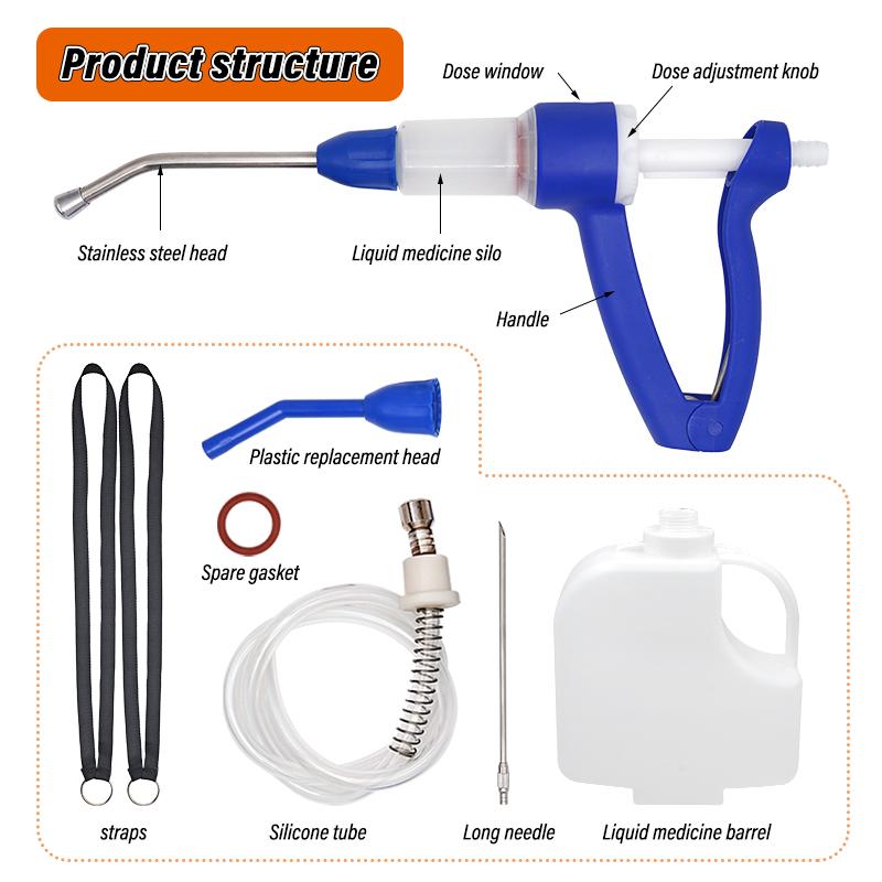 30ml Multifunktionale Veterinärmedizin-Fütterungsspritze mit großvolumigem Behälter/Ohne Behälter Dauerfütterungspistole für Rinder