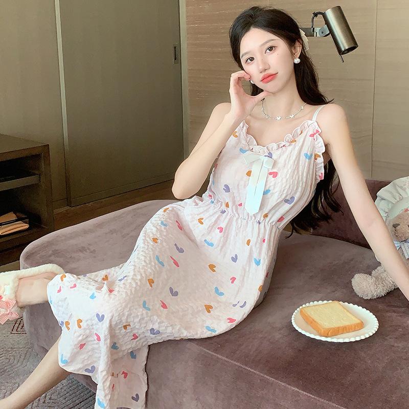 Pyjamakleid, süßes Damen-Sommer-Wolken-Baumwolle, großes Pyjamakleid aus Spitze, Heimkleidung, Pyjama, süßes Kleid im Prinzessinnenstil