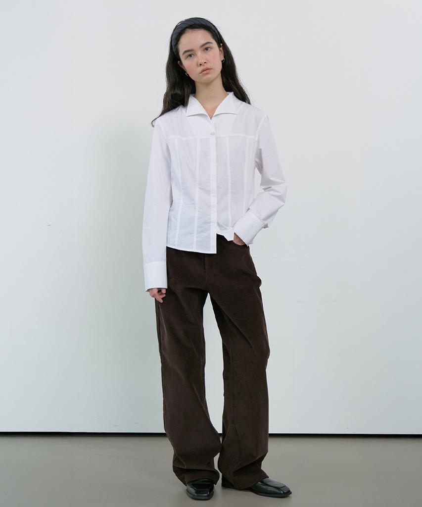 MA JOURNEE Corduroy Straight Pants_Brown