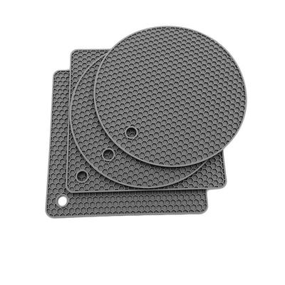 Set de 4 pièces Tapis Anti-brûlure en Silicone Résistant à la Chaleur Nid d'abeille Tapis de Table en Silicone de Qualité Alimentaire Multicolore Sous-verre pour Tasse à Boisson