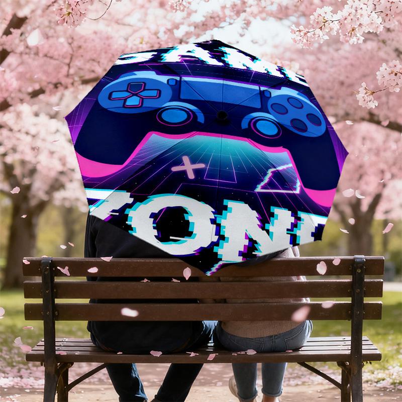1pc Game Zone Pattern Umbrella Design Automatic Opening and Closing Umbrella, High-quality Travel Umbrella, c1128200