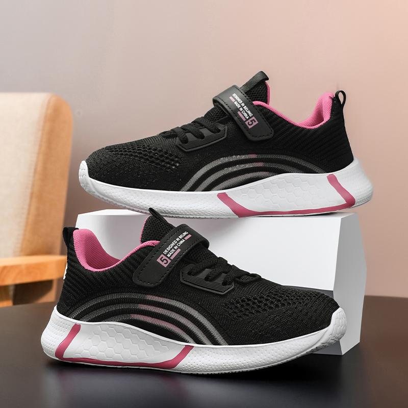 28-38 Children's Plus Size Lightweight Fashionable Breathable Velcro Fly Woven Sports Shoes Casual Shoes Running Shoes