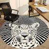 1pc Leopard Print Office Round Area Rug, Indoor Mat Suitable For Office, Under Office Chairs Bedroom Living Room Home Decor, Room Deco