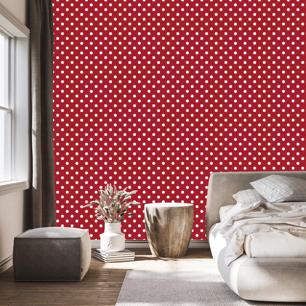 Red Dots Wallpaper, Subtle Detail for Living Room and Bedroom 50x1000