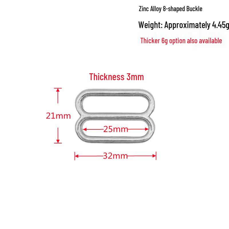 Zinc Alloy 8-Shaped Adjustable Buckle for Webbing Bag and Backpack Straps