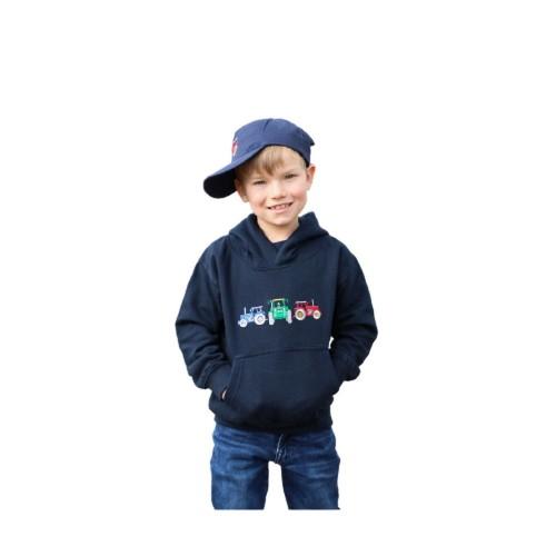 British Country Collection Childrens/Kids Three Tractors Hoodie