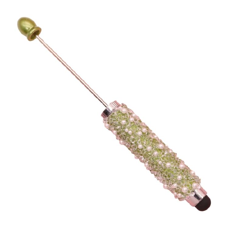 1Pc Kids Student Bead Roller Ball Pen Beaded Pen Writing Beadable Pen Office School Pen Supplies Bead Ballpoint Pen