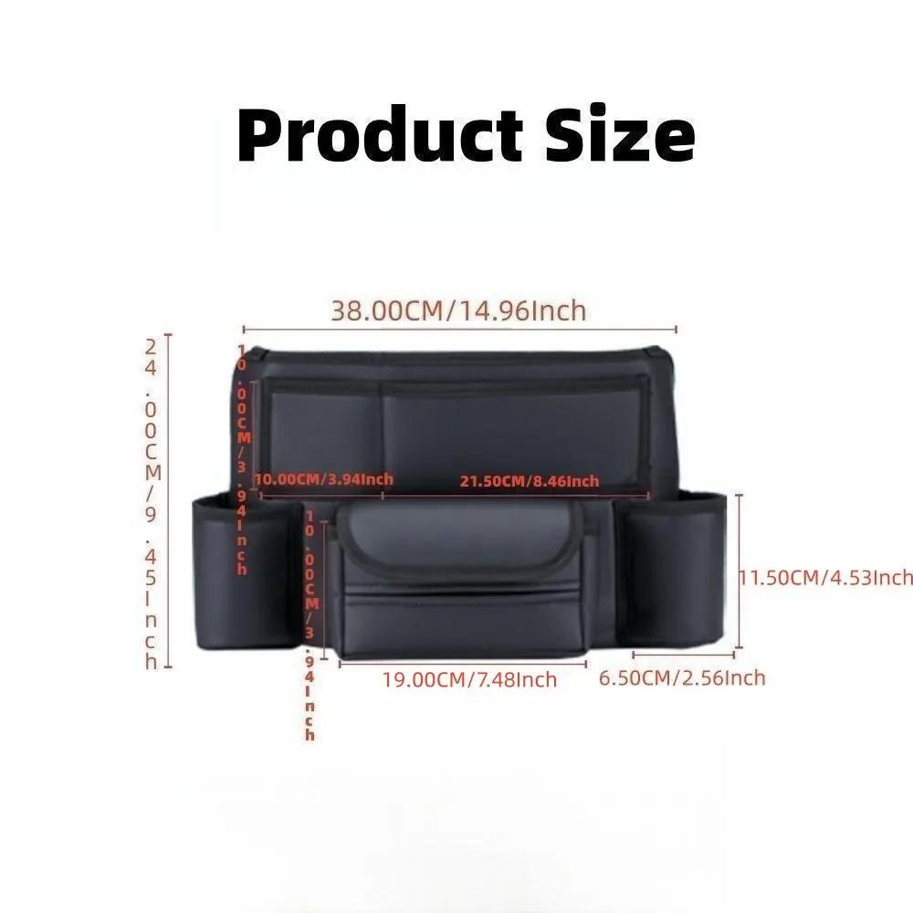 KJOY Luxury Car Seat Middle Hanger Storage Bag with Handbag Holder Tissue & Water Cup Pockets Auto Organizer for Vehicle Seats