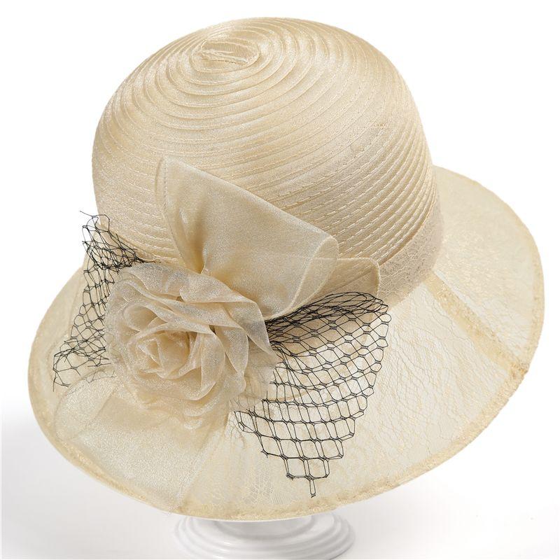 Sunshade Hat for Women In Summer Fashionable New Flower Pot HatOrganza Fisherman Hat