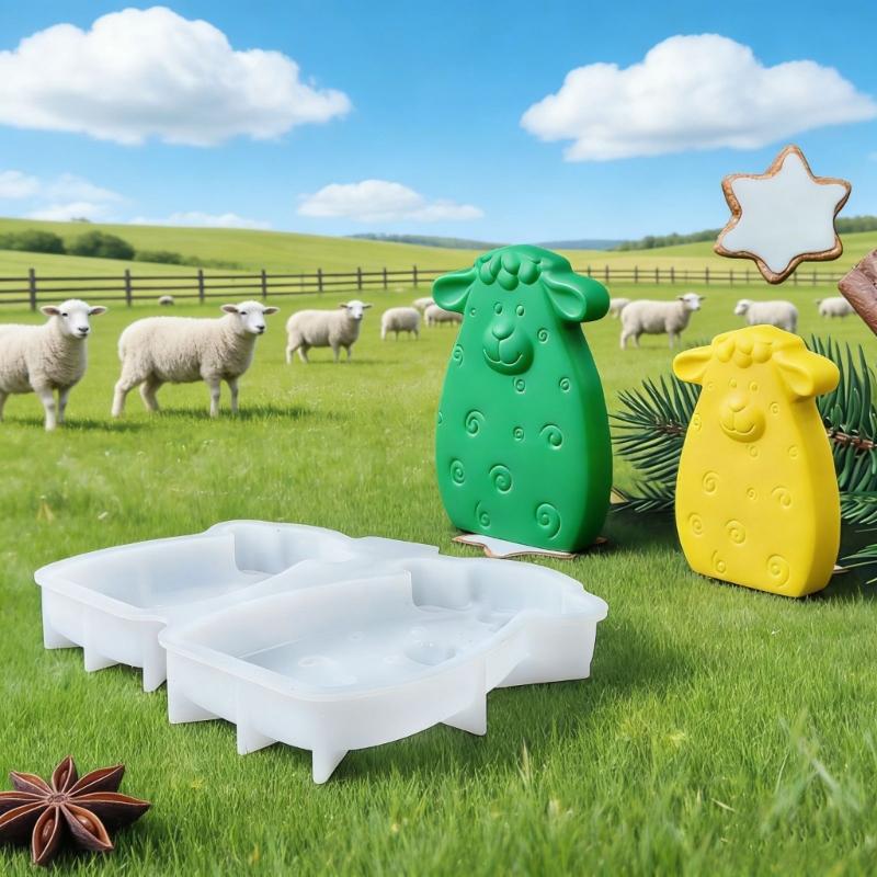 Creative Half Relief Sheep Silicone Mould For Candle Making And Home Decoration
