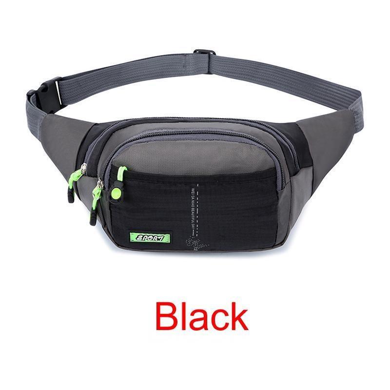 Men's Waist Bag Canvas Bag Large Capacity Water Ripple Chest Bag Sports Phone Bags Fashion Multi-functional Outdoor Waterproof Bum Bag