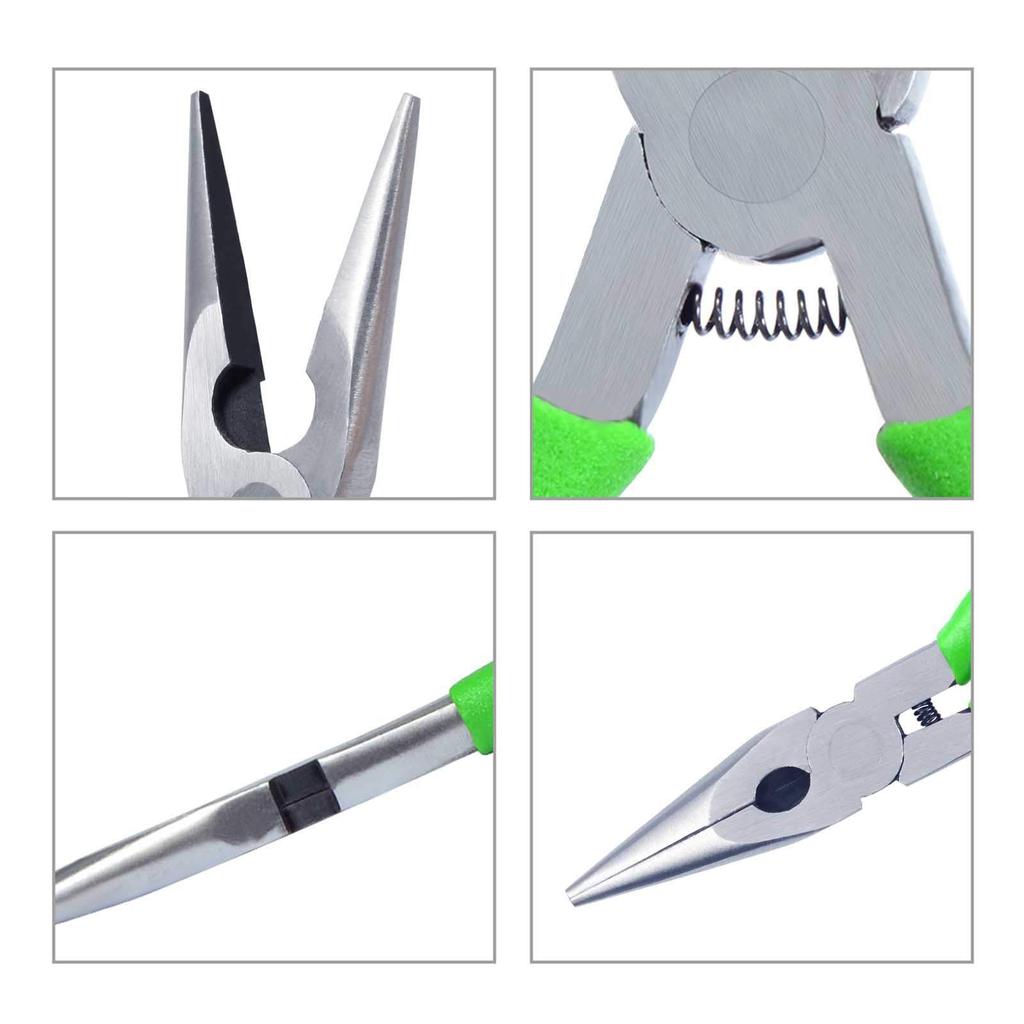 SPEEDWOX Miniature Long Nose Micro Long Nose with Cutting Tapered Fine Flat Precision Flat Mini Long Nose Compact and for Jewelry Professional Wire