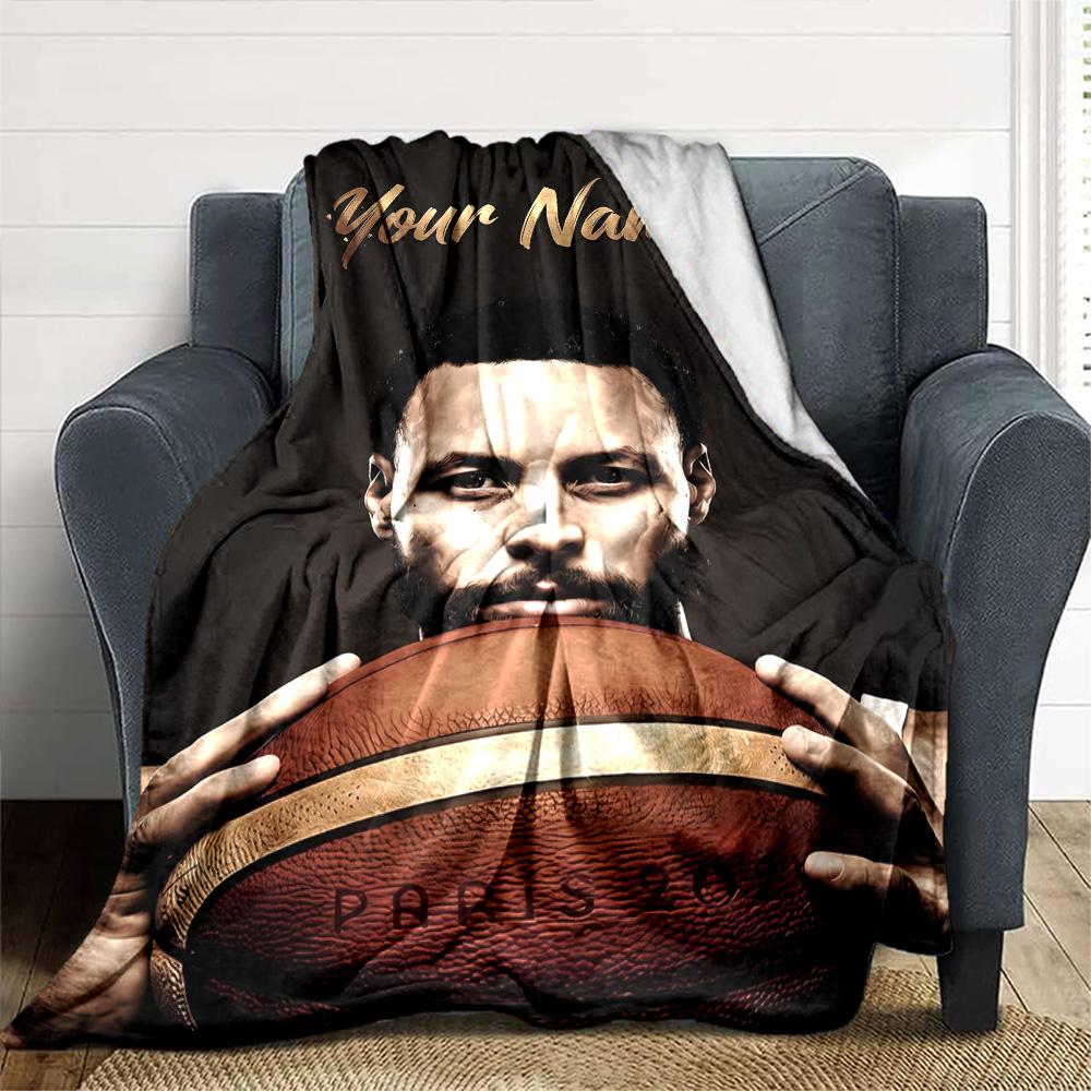 Golden State Warriors Team Personalized Name Blanket Cozy Customizable Blanket Comfortable Perfect for Office Nap Living Room Home Decor