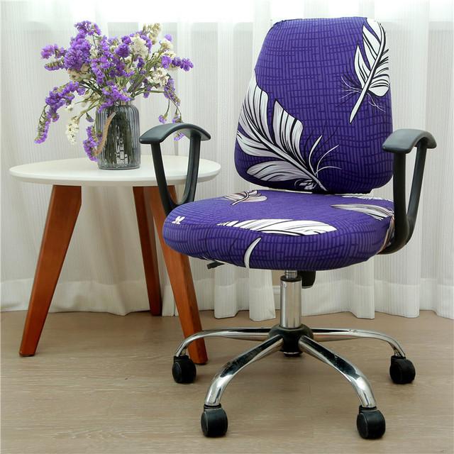 Printed Stretch Split Seat Cushion Cover Soft Stretchy Computer Sectional Chair Covers Home Decor Rotating Lift Office Dining Chair Protectors
