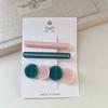 Ins  Colorful Round Three-Piece Set Hairpin Fashion Simple Temperament Female Bangs Side Hairpin Hair Accessories