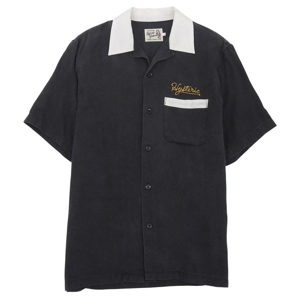 HYSTERIC GLAMOUR BAD LUCK Embroidered Bowling Shirt, Men's, Black, Size S Tops S blackUsed
